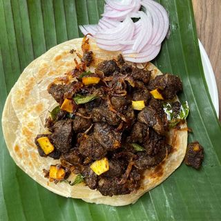 Kerala Parotta with Mutton Roast 