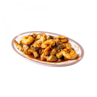Gambas con champiñones