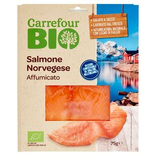 Carrefour Bio Salmone Norvegese Affumicato 0,075 kg