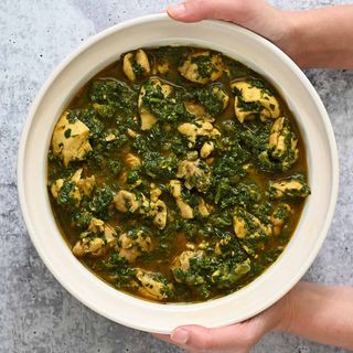 Saag de langostinos