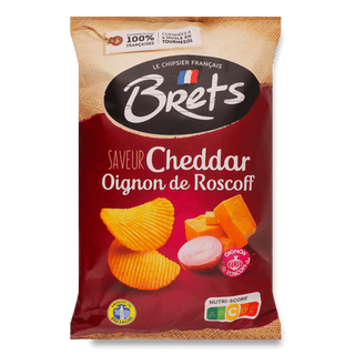 Чипси Bret's картопляні зі смаком сиру чеддер та цибулі (125г)