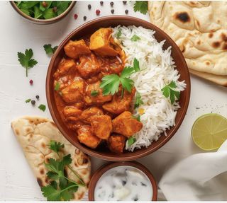 Chicken Curry Con Arroz O Naan