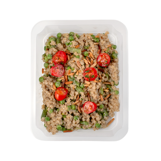 Kaszotto z warzywami i prażonymi migdałami