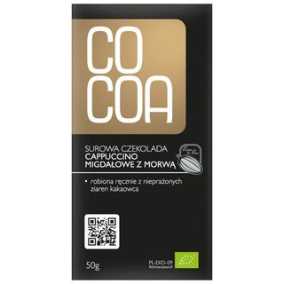 CZEKOLADA SUROWA CAPPUCINO MIGDAŁOWE Z MORWĄ BIO 50 g - COCOA
