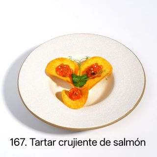 Tartar crujiente de salmón