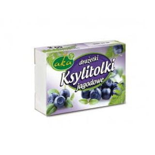 Drażetki pudrowe KSYLITOLKI 0% cukru Jagodowe 40g AKA