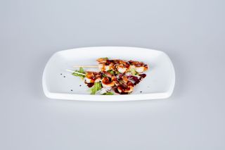 116. Spiedini di gamberi alla piastra con salsa teriyaki