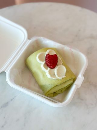 Towel Crepe de Pistacho y Frambuesa 