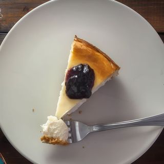 Tarta de queso con arándanos