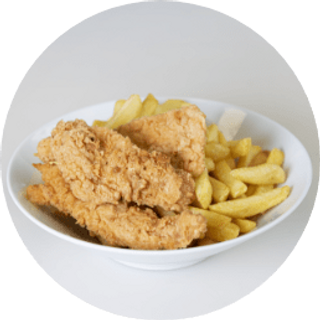 3 polędwiczki z kurczaka i frytki 200g