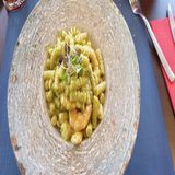 Fusilli Con Pesto Y Gambas