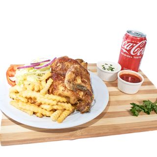 1/2 Pollo Asado, Patatas Y 1 bebida 