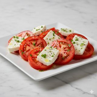 Tomates Aliñados Con Queso Tierno