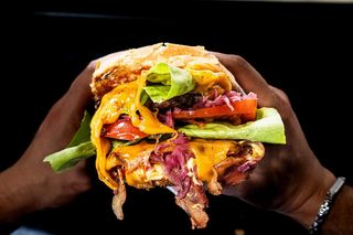 Custom king bacon burger