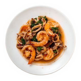 Doble mariscos salteados