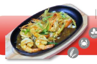 105-Langostinos con jenjibre y puerros