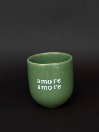 Tazza artigianale in ceramica - Amore amore verde 200 ml