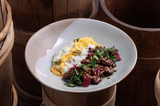 Серця курячі із картопляним маковим пюре (170/100/30 г)