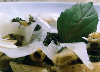 Penne bazyliowo-szpinakowe