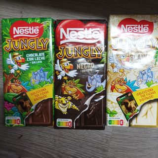 Tableta Nestlé Jungly blanco o chocolate con leche o negro 