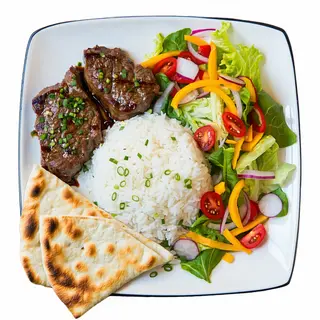 Plato con ternera y arroz