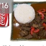 97 arroz blanco con ternera en salsa de tomate 