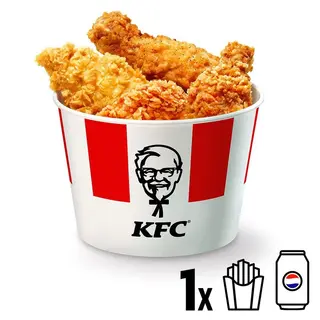 Menu Bucket 1 Tender Crispy, 2 Hot Wings, 1 COB Original Recipe