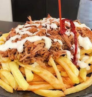 Papas locas de mechado o pollo