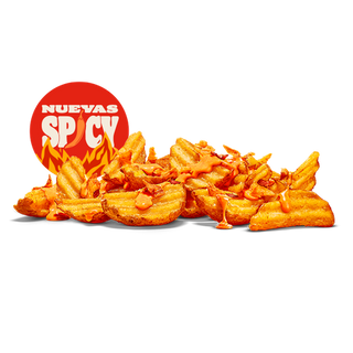 King Fries Spicy Supreme: Molho Sriracha + Bacon + Cebola Frita
