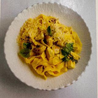 Феттучини с курицей и грибами