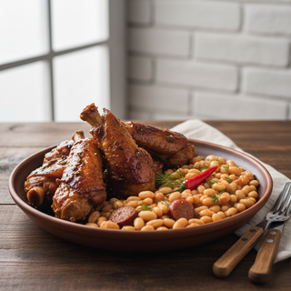 Aripi de porc cu iahnie de fasole