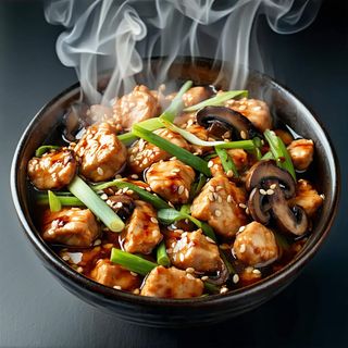 Kurczak z bambusem i grzybami mun