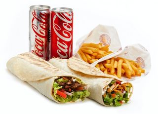 2 Chawarma + 2 Portions De Frites + 2 Coca