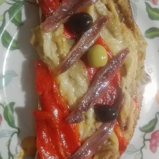 Torrada De Escalivada Y Anchoas
