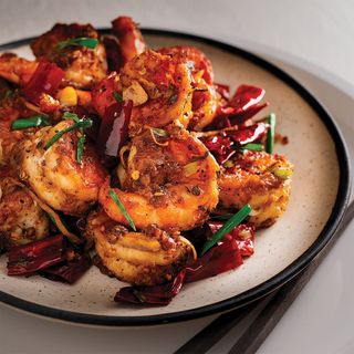 Dry Chilli Prawns with Capsicum