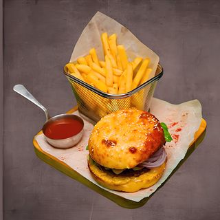 Бургер с мраморной говядиной