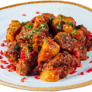 Gulas ardelenesc cu vrabioara de vita si cartofi 