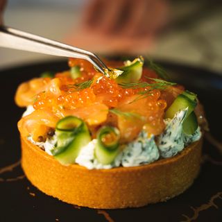 Quiche with Salmon and Caviar