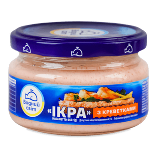 Ікра скандинавських риб Водний світ з креветками (160г)