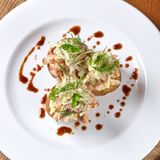 Печена вершкова картопля з оселедцем (400г)