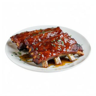 Costillas de cerdo laqueadas al carbón y pinceladas de miel