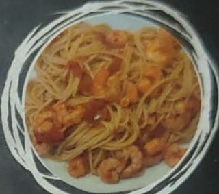 Pasta con camarones