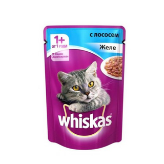 Влажный корм WHISKAS® для кошек, желе с лососем, 75г  4660085513923
