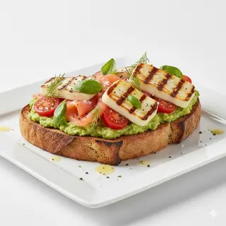 Tostada De Salmón Con Tomate Y Queso