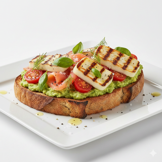 Tostada De Salmón Con Tomate Y Queso