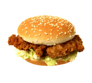 Menú de hamburguesa de pollo o vegetal