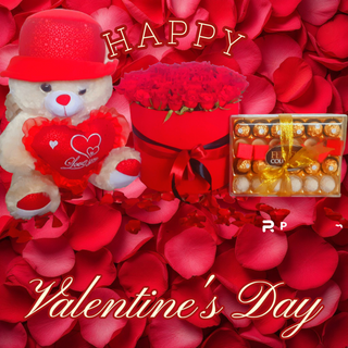 Box Floral Avec Chocolat + Ours moyen