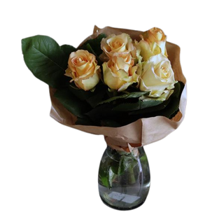 Róża kremowa średnia 5 szt.