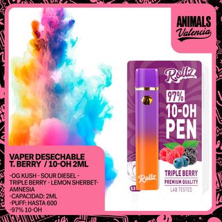 Vaper Desechable Triple Berry 10-OH 97% 2Ml