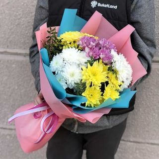 Букет з 5 хризантем мікс